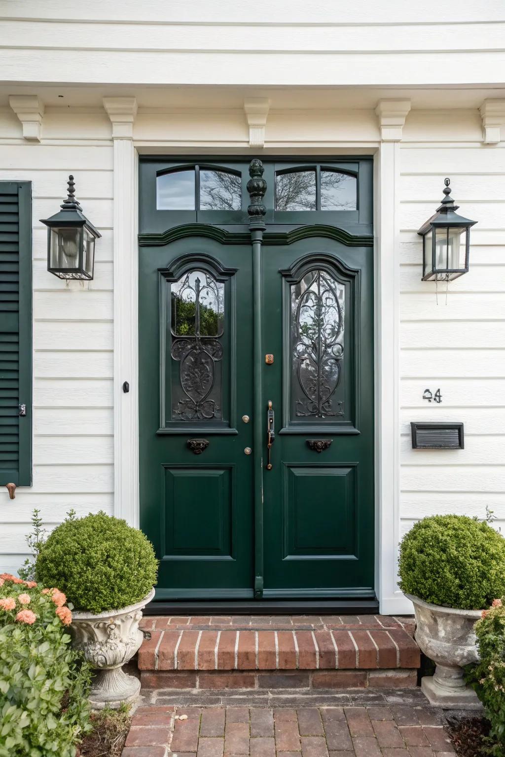 A split door adds charm and functionality to the entrance.