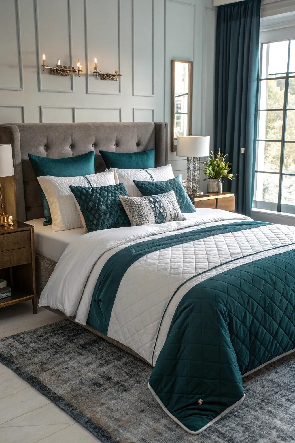 Layered bedding combines aesthetics and comfort.