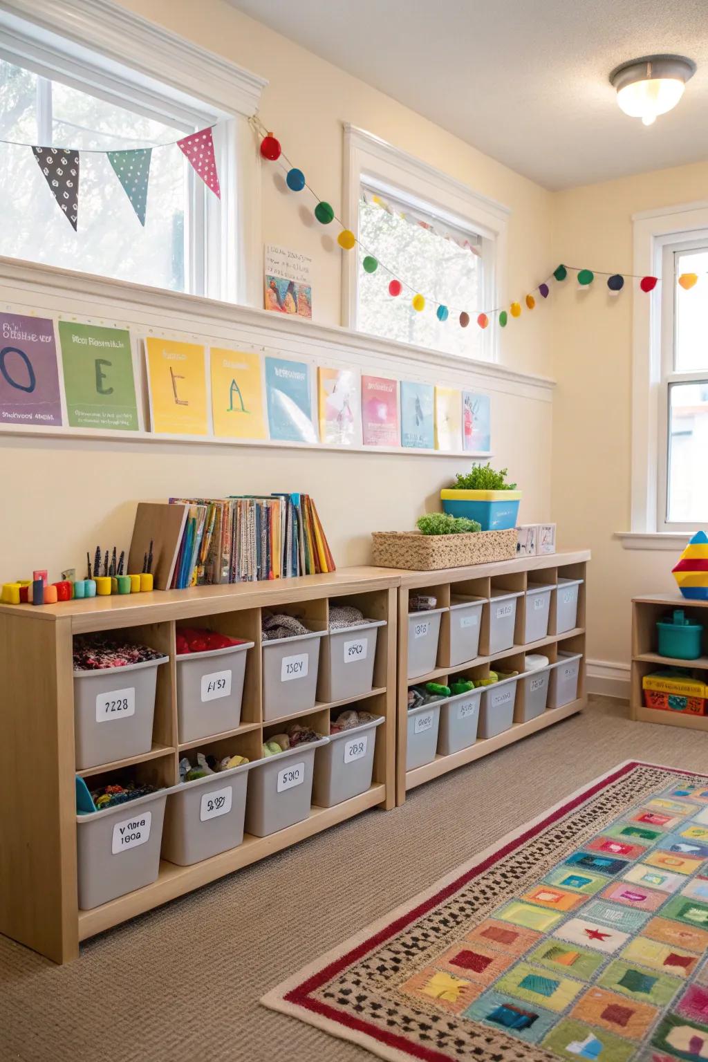 Storage solutions that are easily accessible and encourage orderliness.