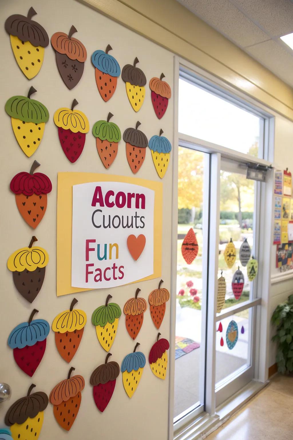 We're Acorns About Academics board featuring instructive acorns.