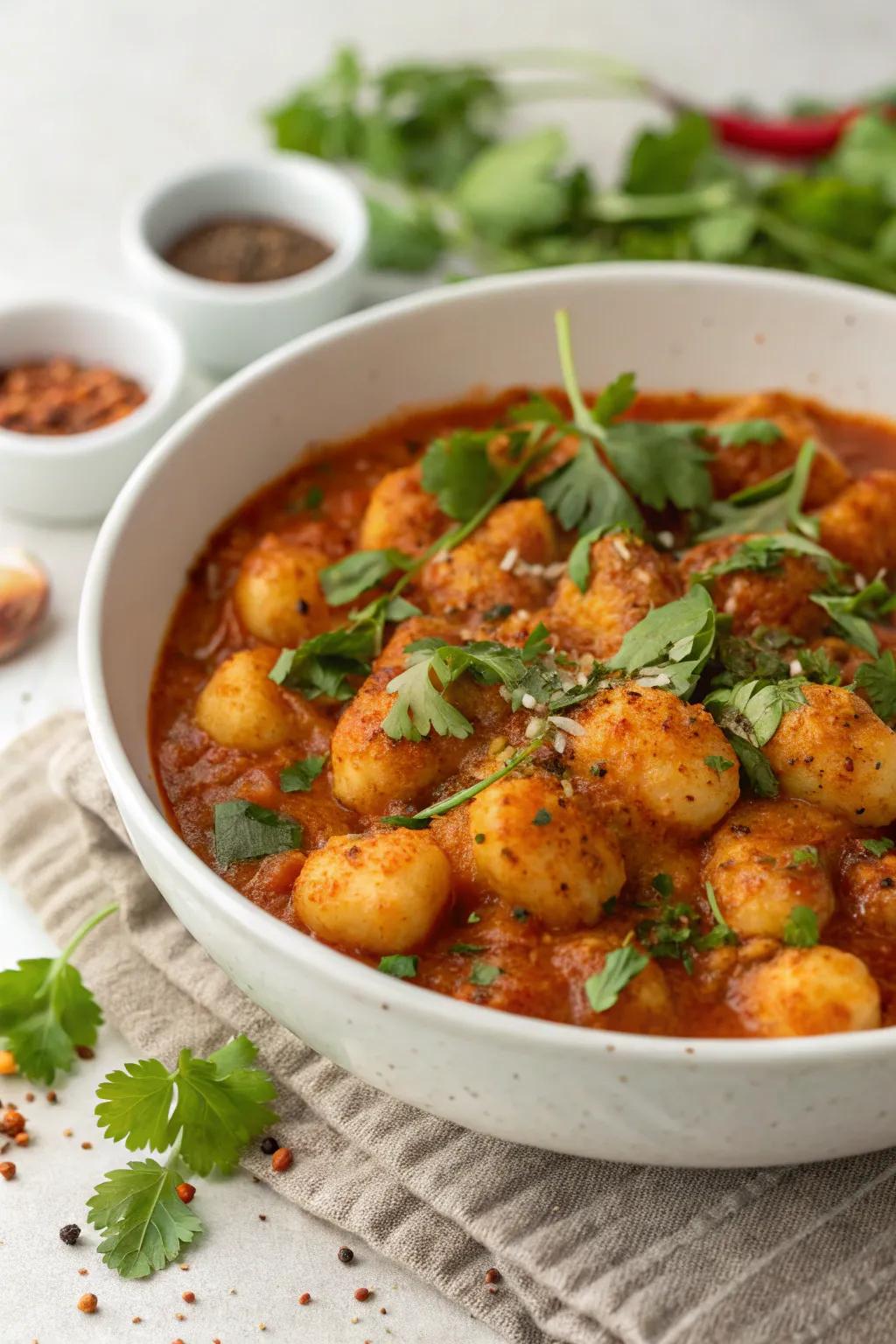 Dumpling delight, a delightful fusion of Indian and Italian cuisines.