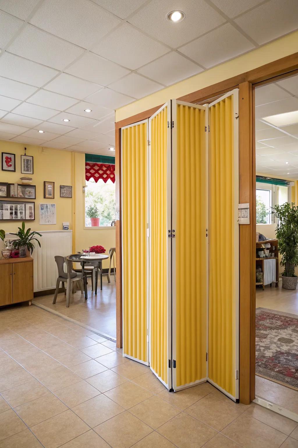 Incorporate adaptability with accordion doors.