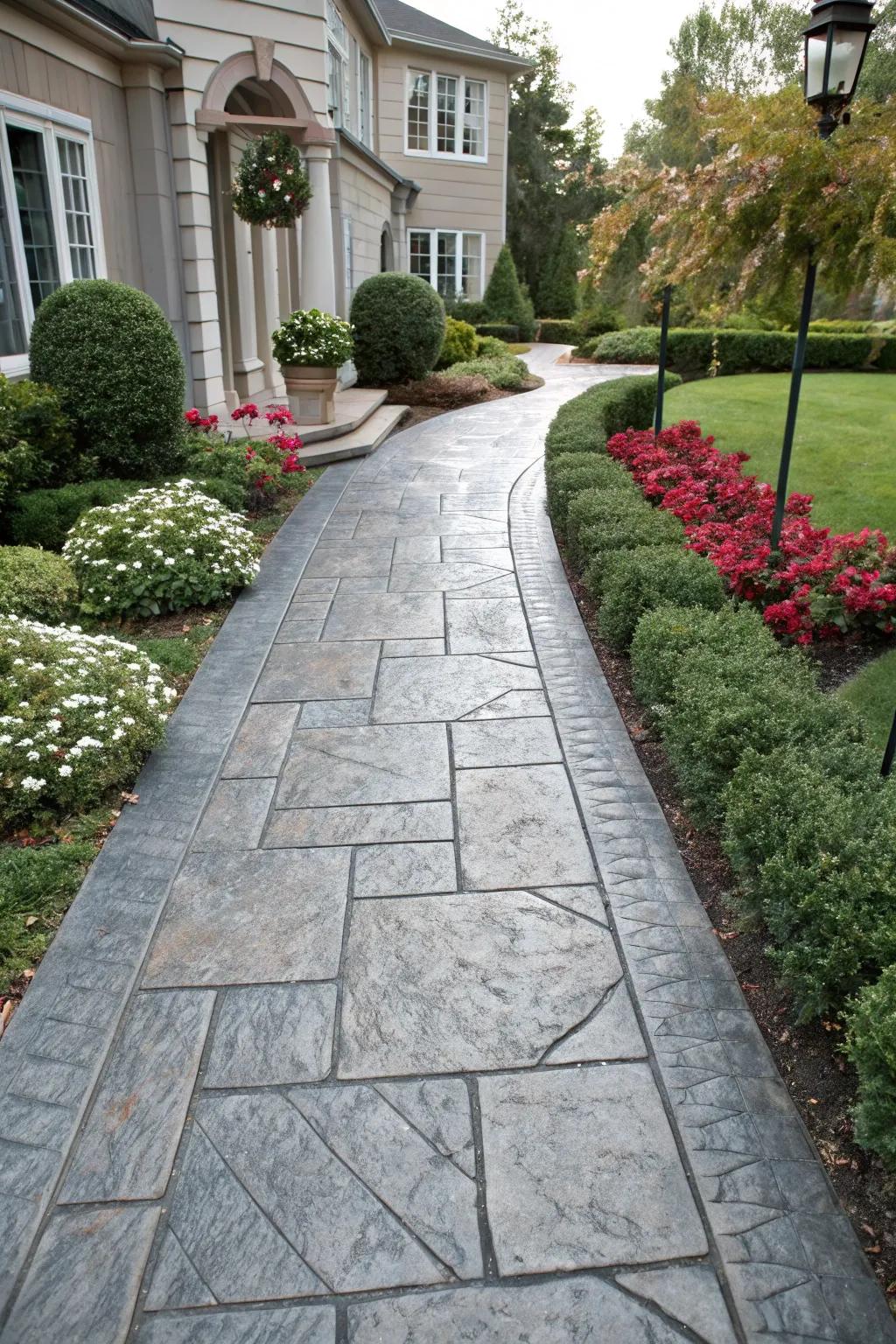 Chic patterned concrete delivering a luxurious appearance.