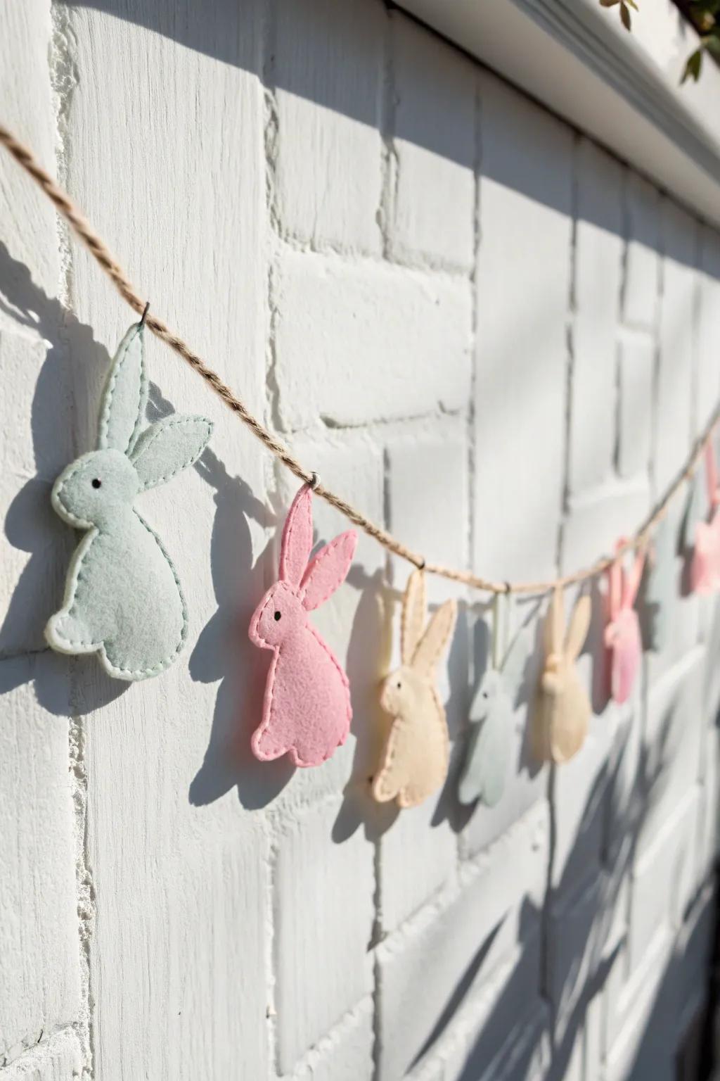Add a touch of whimsy to your spring decor with this charming fuzzy animal chain.