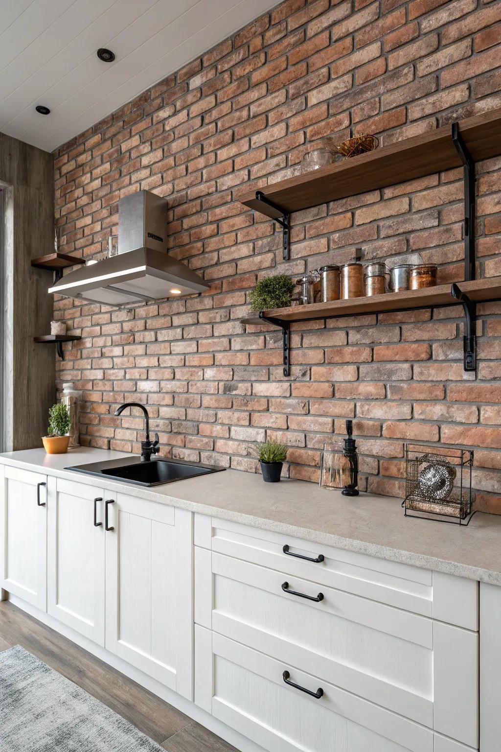 Simulated block veneer proffers city chic.