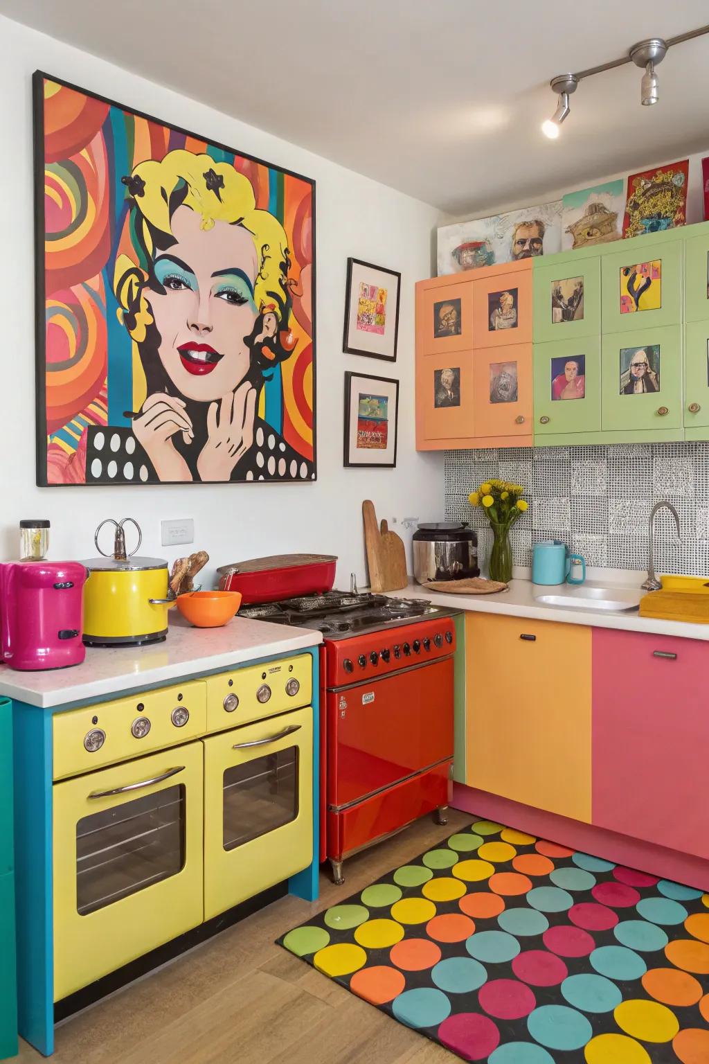 Pop art infuses a playful flair into any setting.