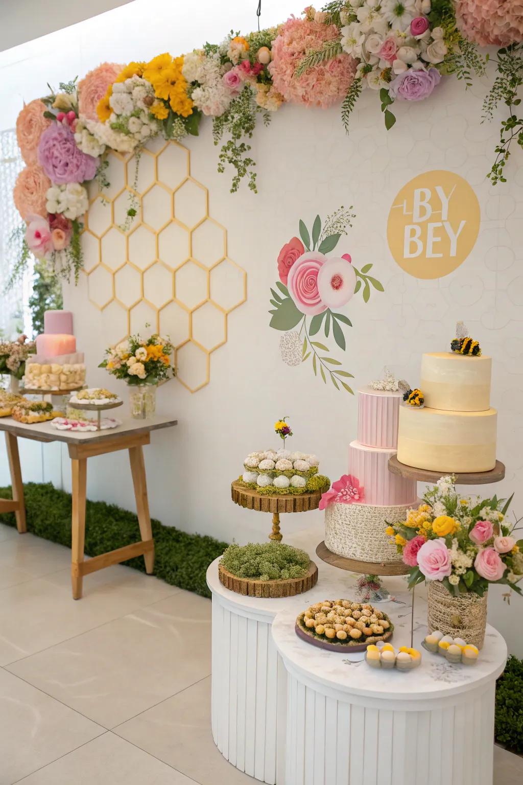 Aesthetic inspired by nature with floral and bee details.