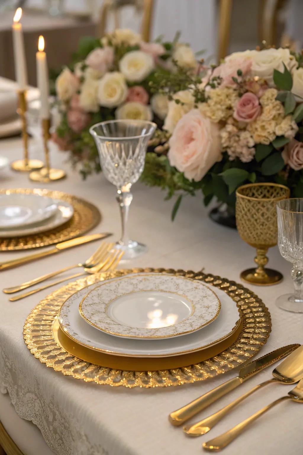 Magical table settings with gold details enhance the enchanted atmosphere.