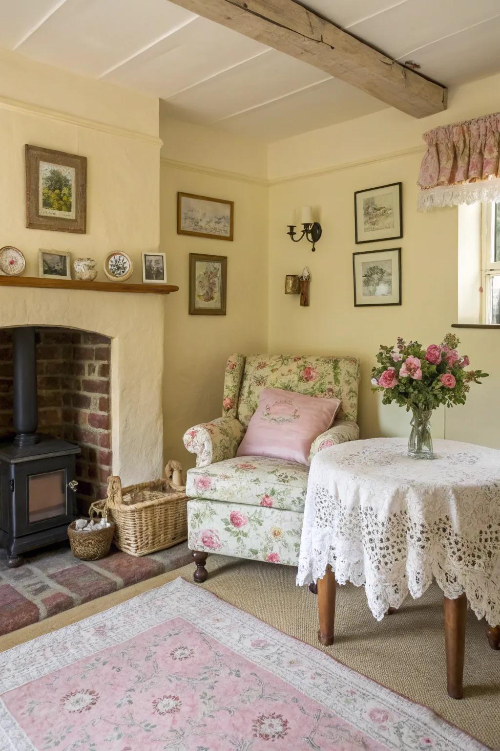 Peacefulness through muted gentle and neutral hues.