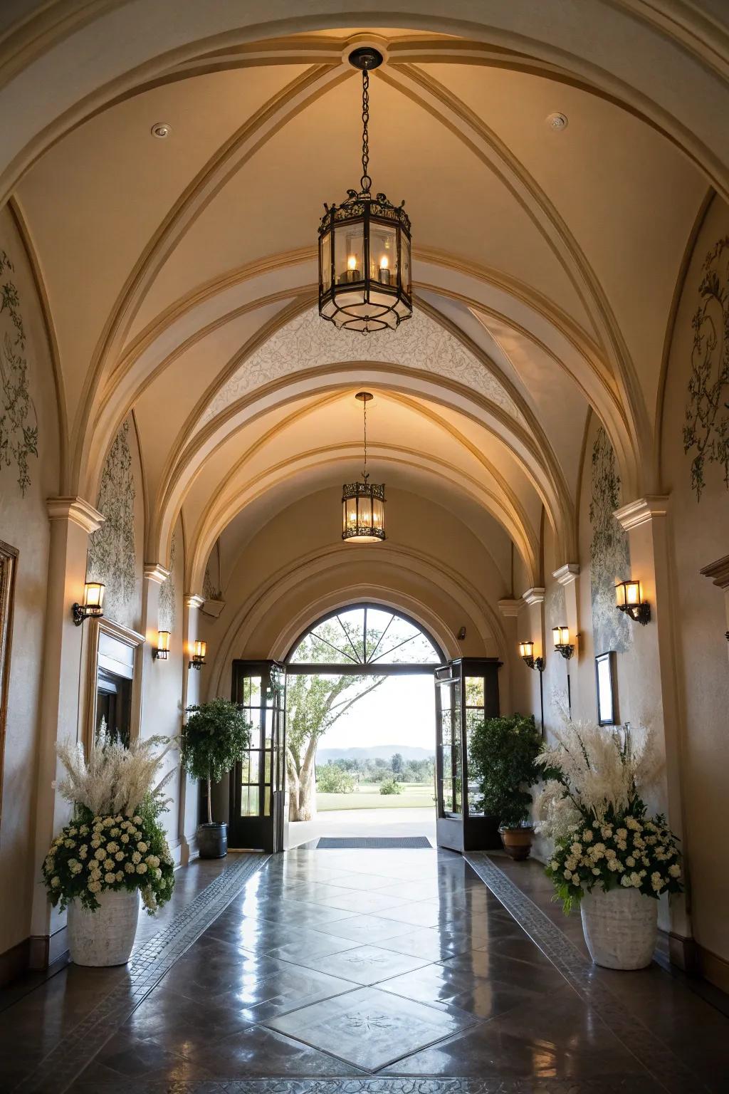 Domed ceilings bring grandeur to your entryway.