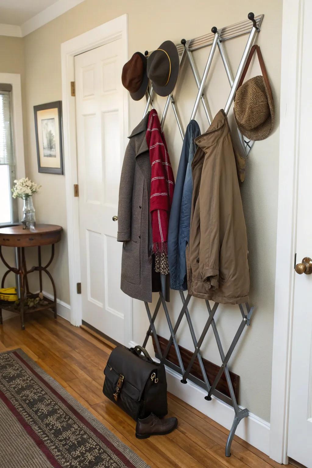 An accordion rack can change to fit your needs.