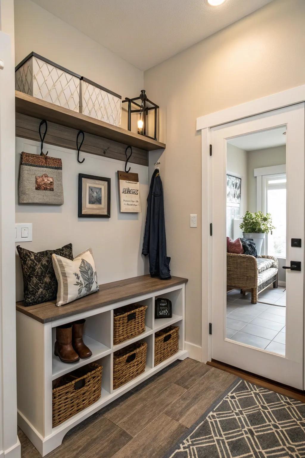 Small sized furnishings are perfect for small entryways.