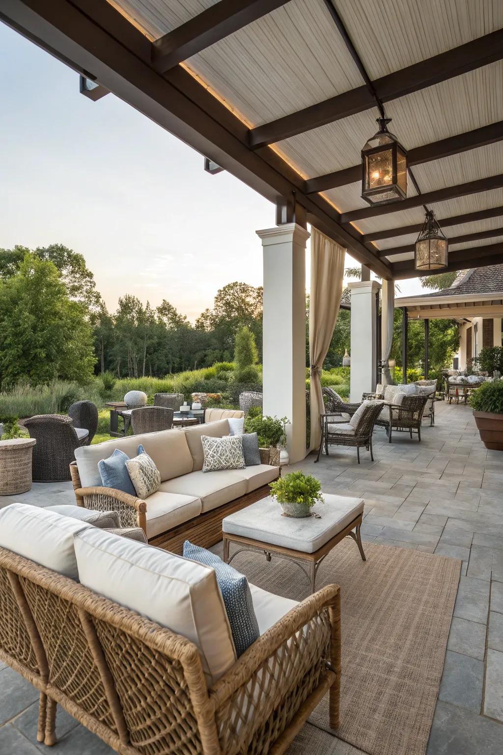 Pair comfort and style with chic seating on your patio.