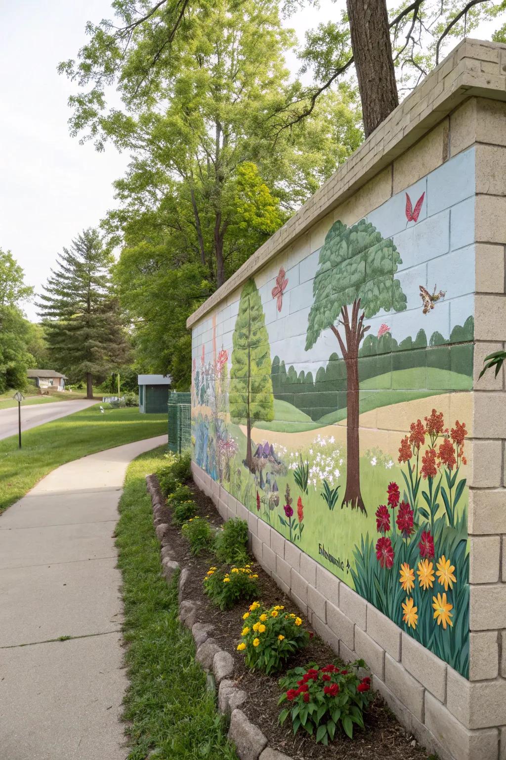 Murals transform walls into vibrant canvases of personal expression.