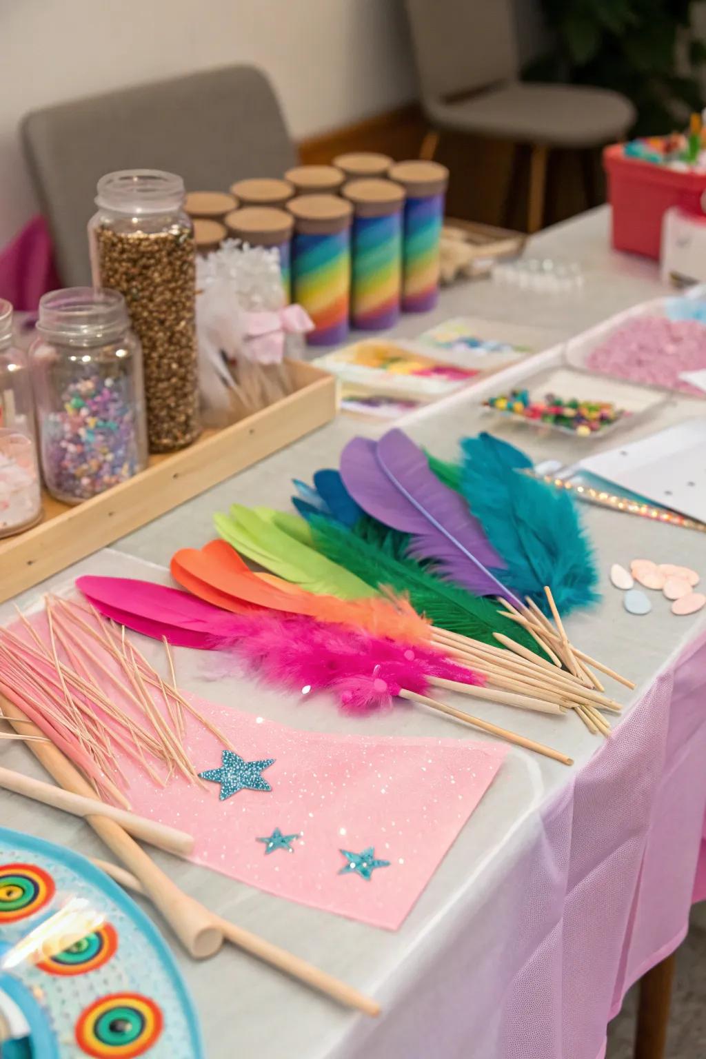 A DIY activity station for crafting fairy magic.