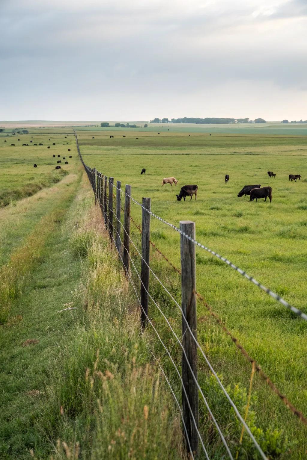 Electrified strand fences are effective for managing livestock.