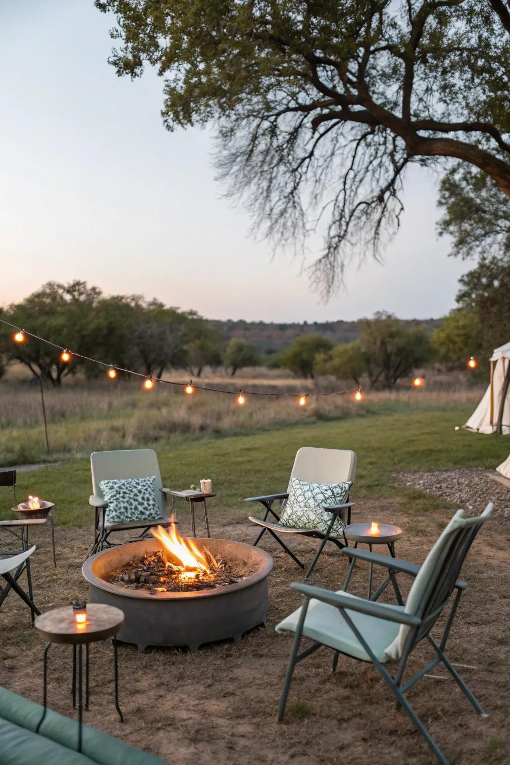 Portable furniture allows for flexible seating arrangements.