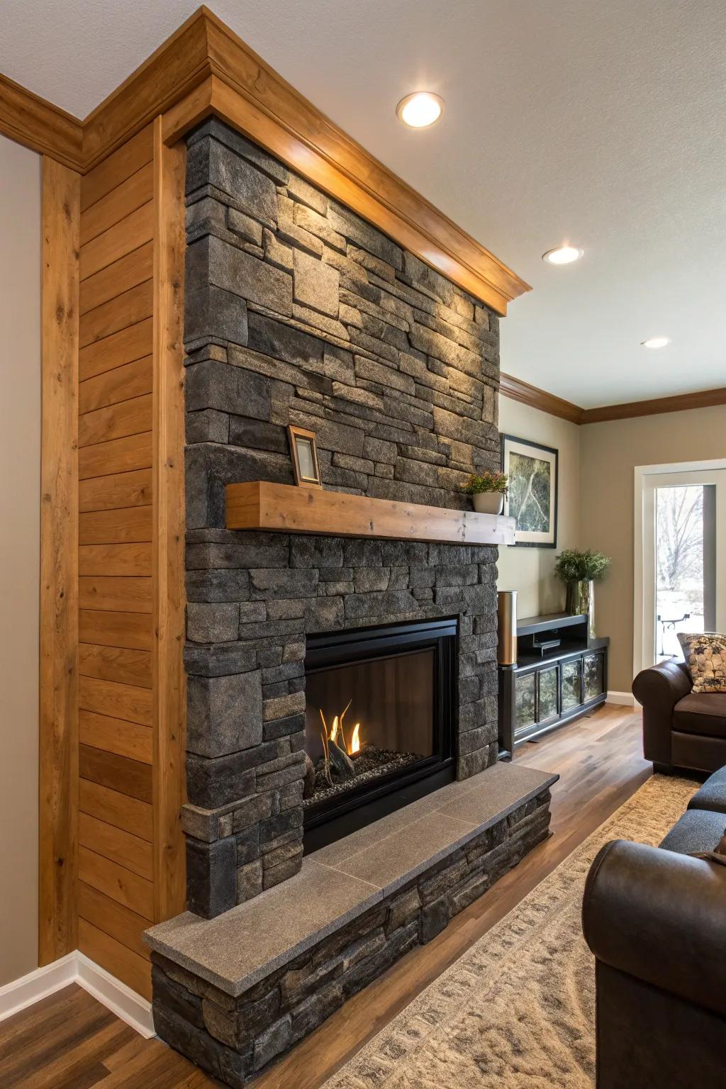 Create a striking focal point with a feature wall around your fireplace.
