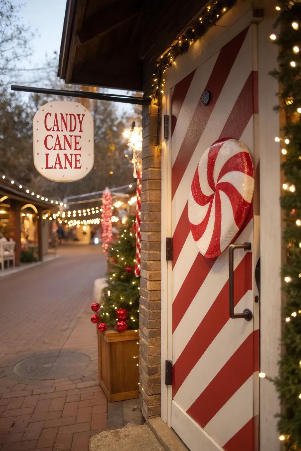 Step into Candy Road with this sweet and festive door decoration.