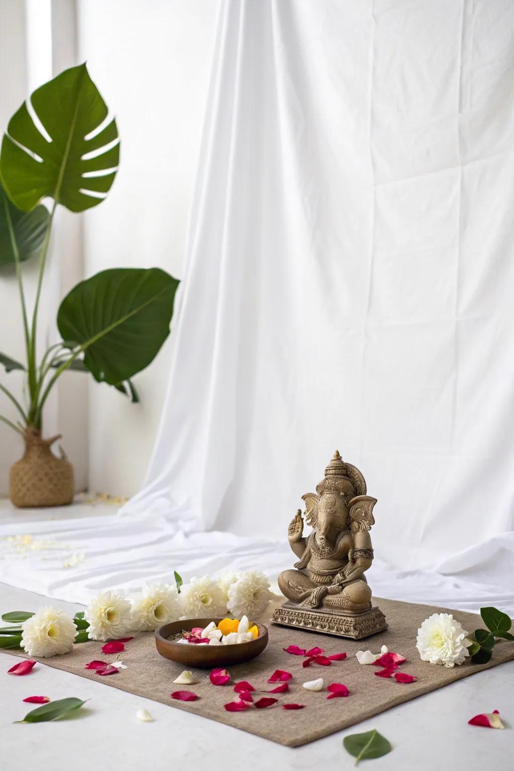Simplicity perfected for a tranquil Ganpati festivity.