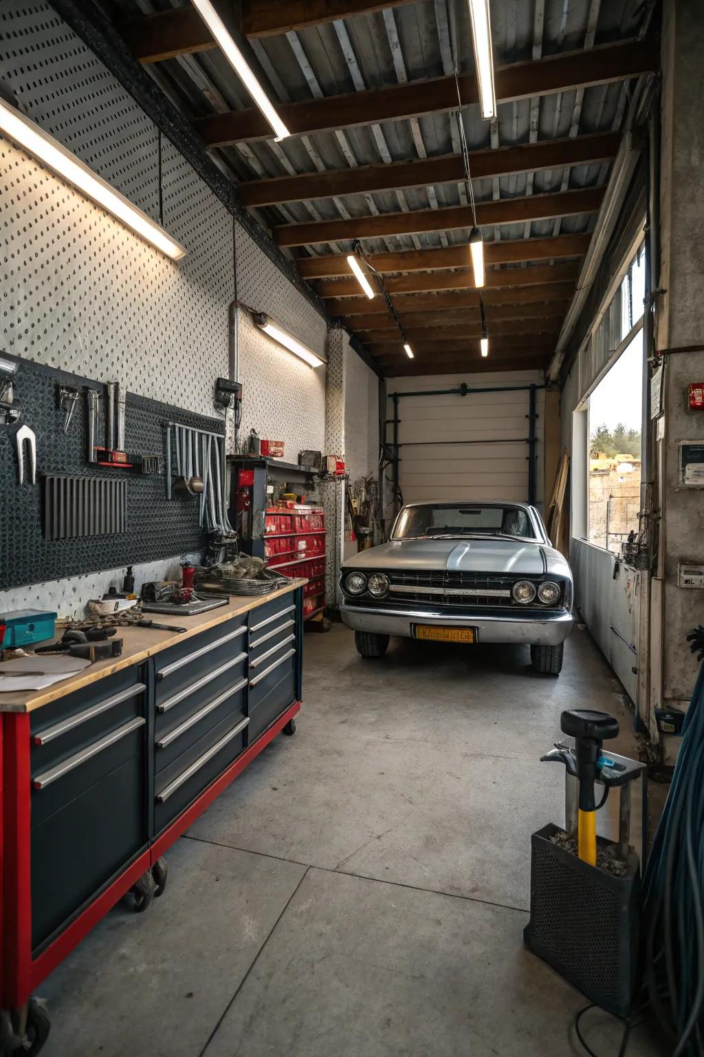 Metal tiles bring an urban refined touch to your space.