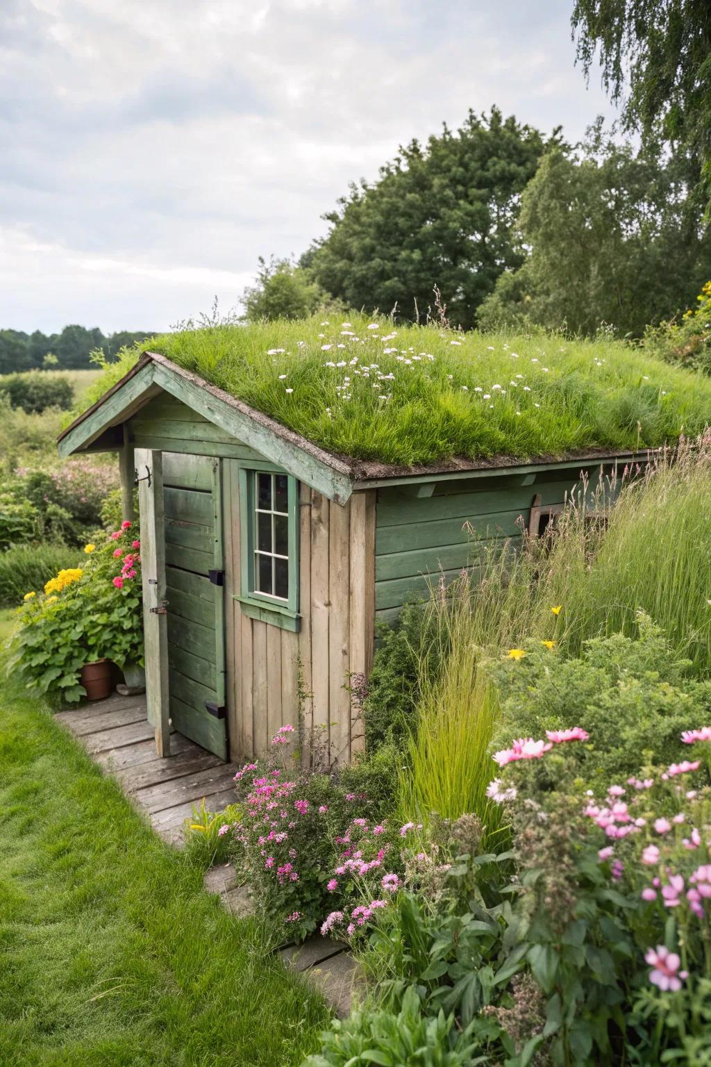 Living roofs introduce greenery and soften the appearance of structures.