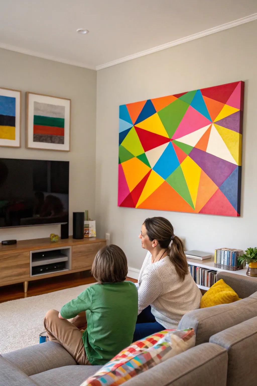 Colorful canvases fill energy and excitement into every room.