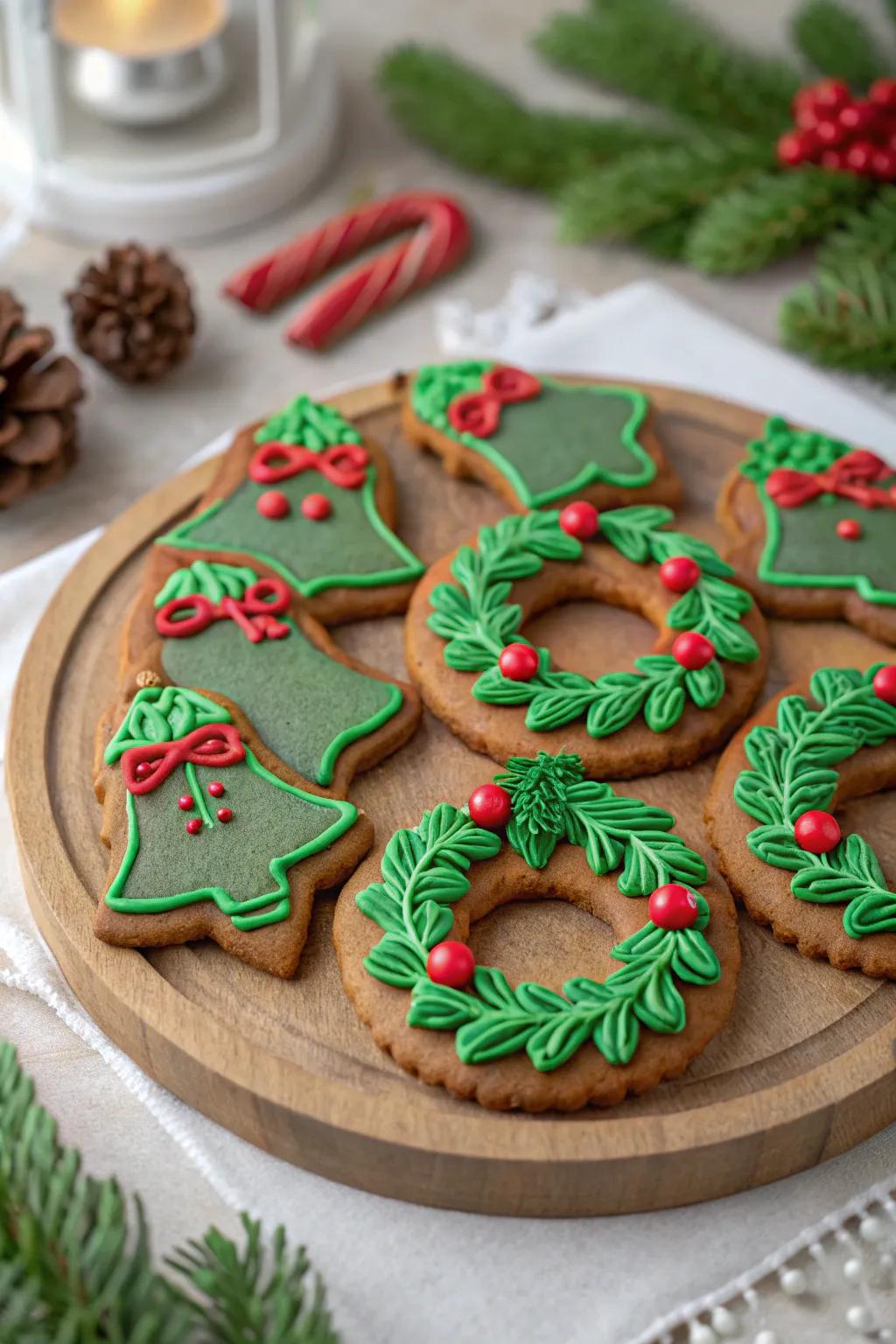 Festive wreath and chime treats for the holidays.