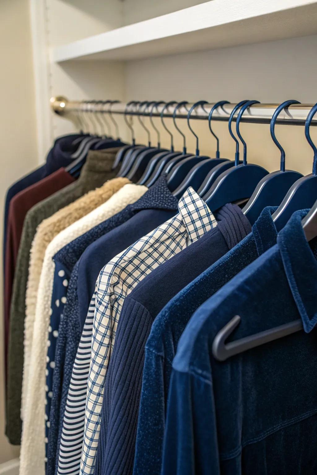 Velvet hangers elevate your closet's look and functionality.