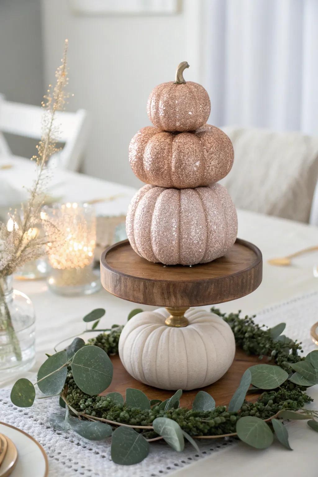 Improve your dining venture with a radiant gourd centerpiece that combines minimalist elegance with a bohemian spin.