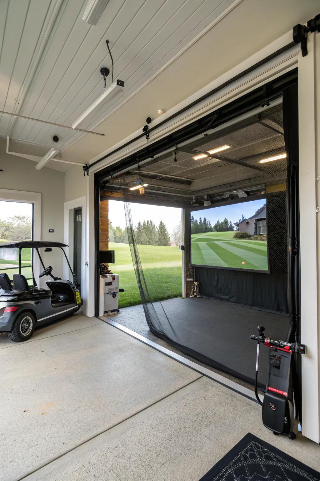 Screens that retract offer versatile use of the area.