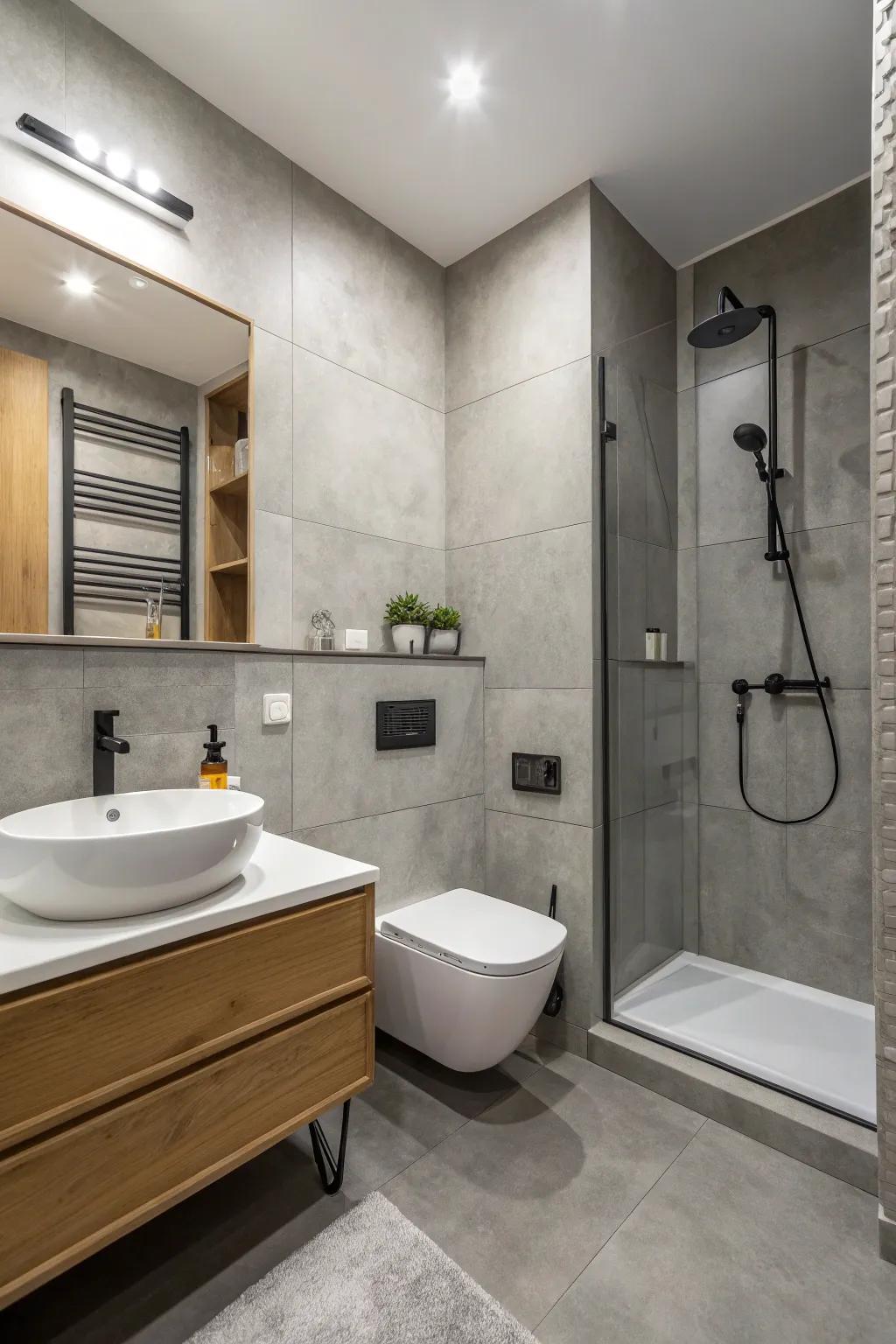 Simple decor highlights the elegance of shale tones.