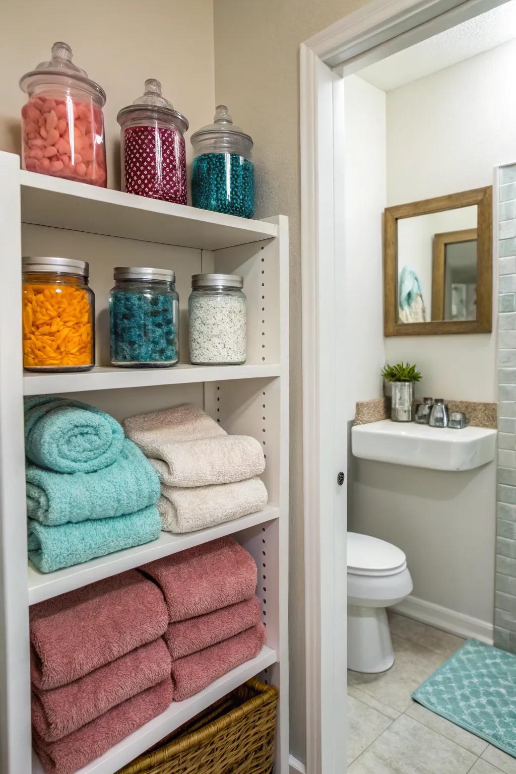 Open shelving is both practical and enhances your decor.