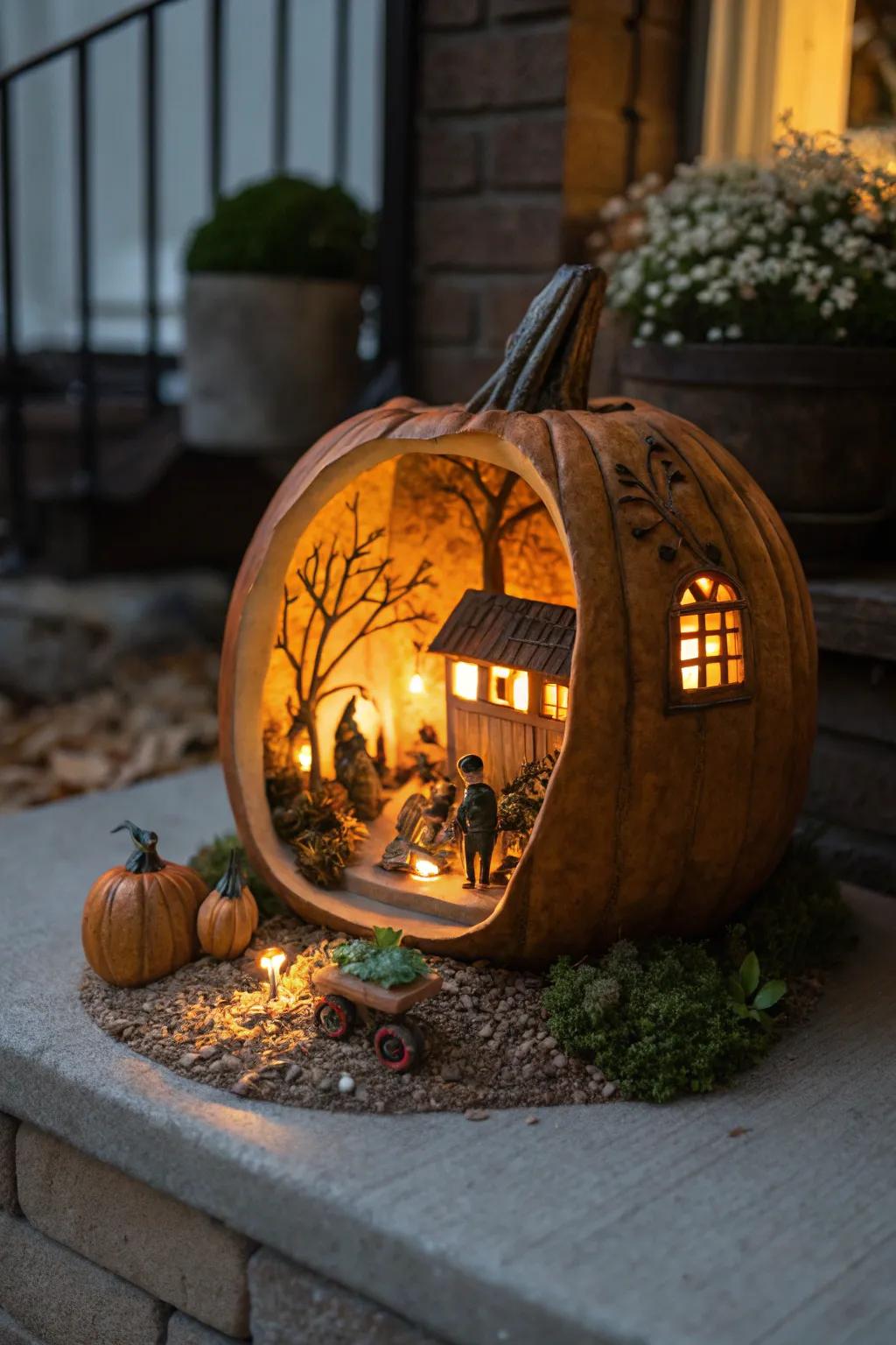 A gourd scene provides a whimsical mini-world within.