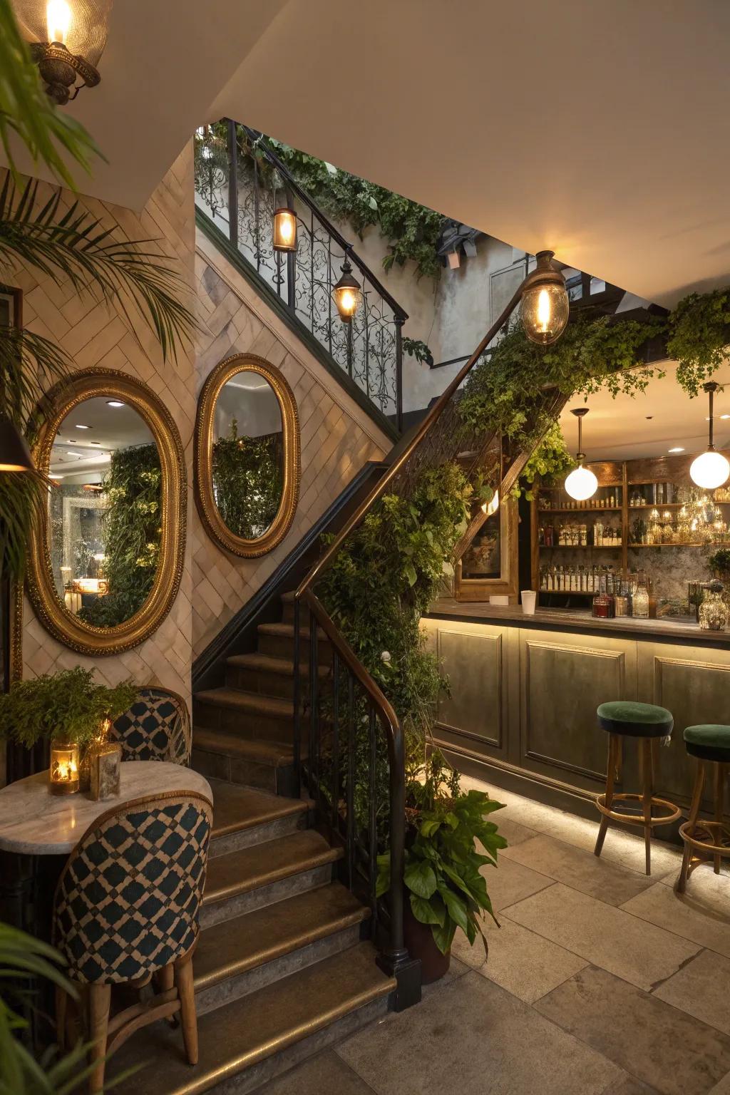 Decor accents infuse charm and personality into the bar.