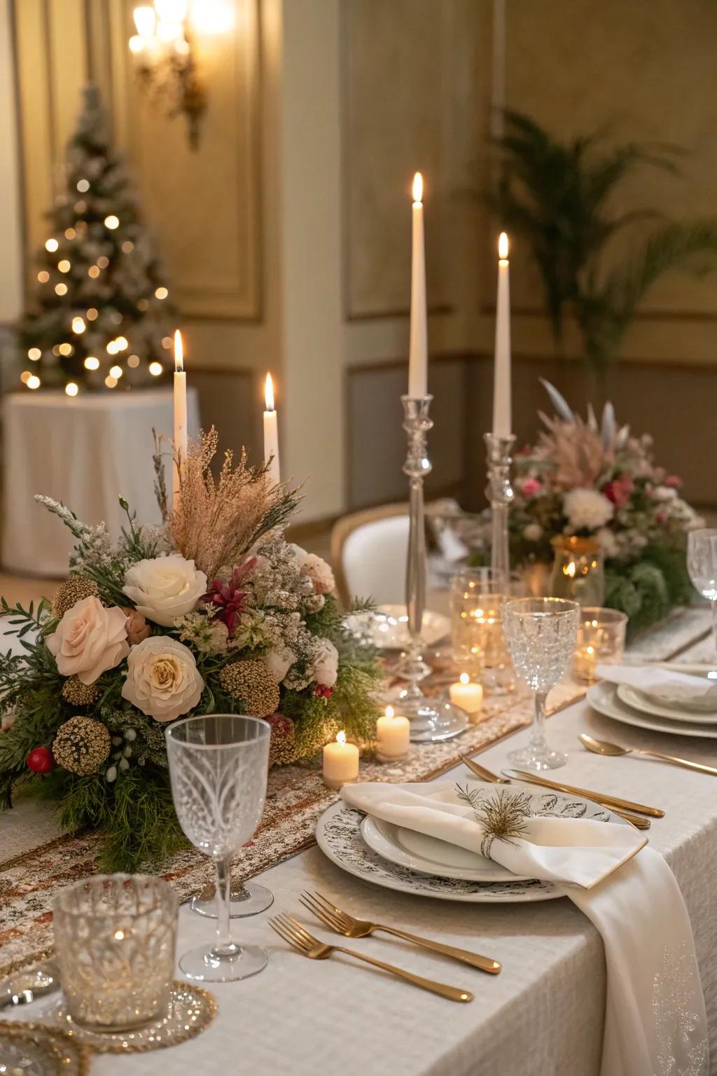 Create a welcoming atmosphere with a festive table setting.