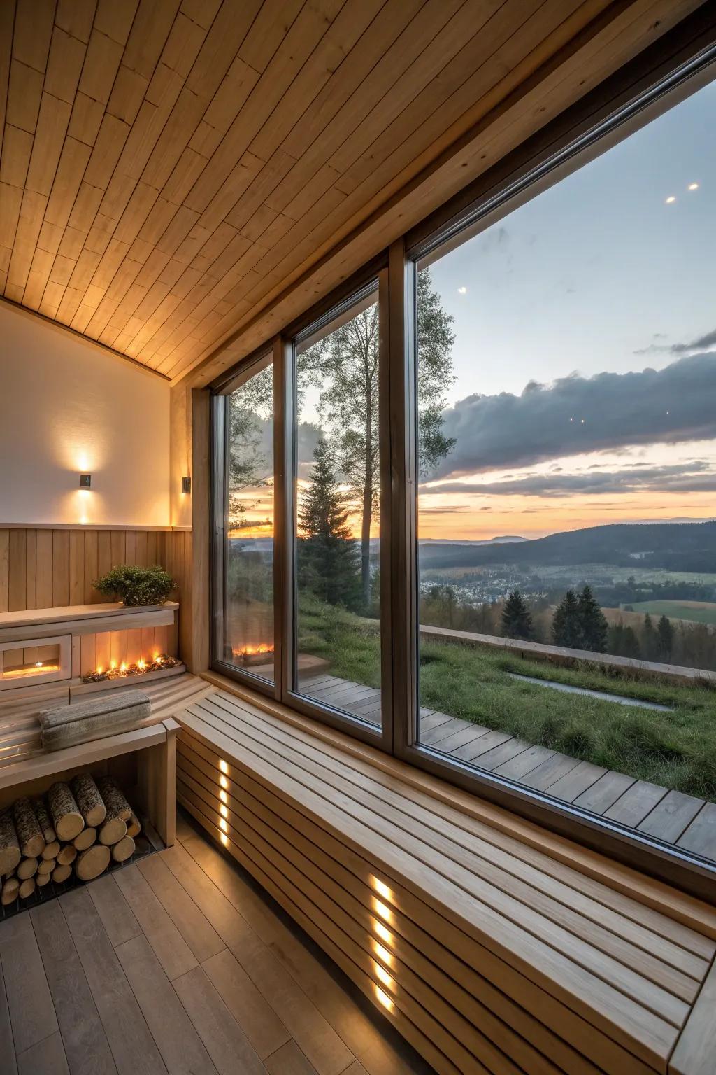 The magnificent views from this sauna link you with nature.