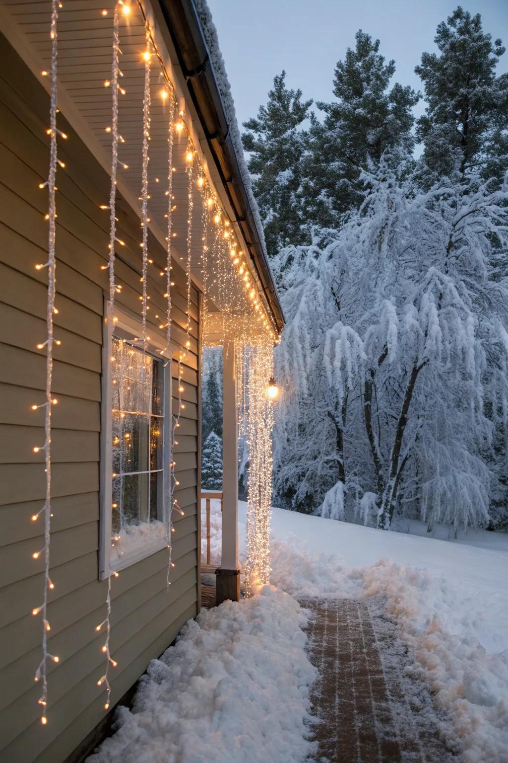 A drapery of glimmer strips, adding drama and elegance to any home.