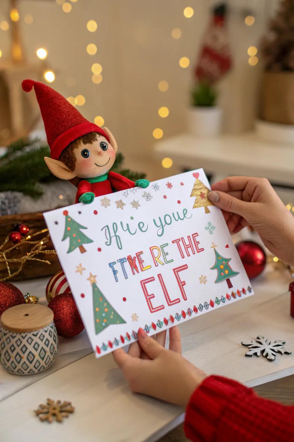 An inventive card greeting from the Helper adds a personal touch.