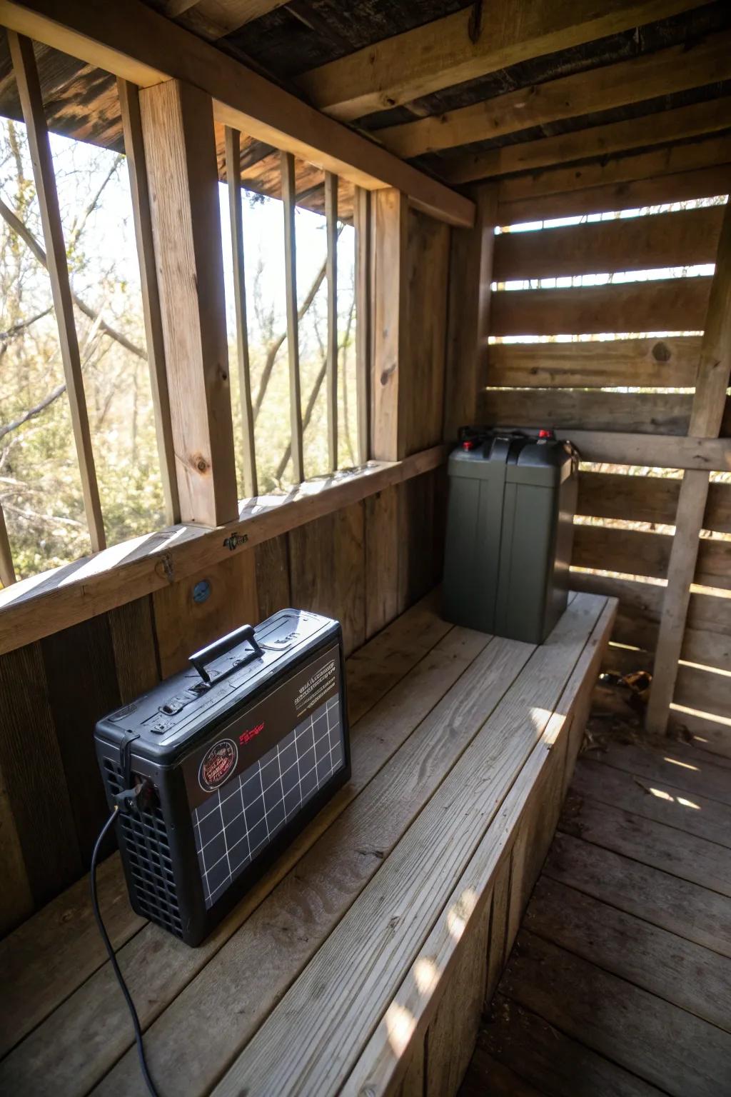 Rechargeable power sources ensure your devices stay powered in the blind.
