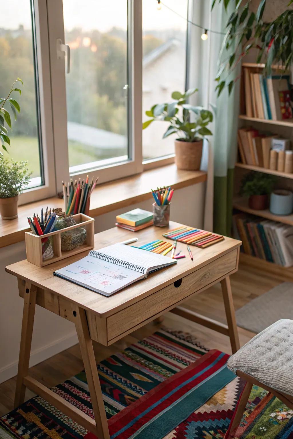 Using natural light to create an uplifting study environment.