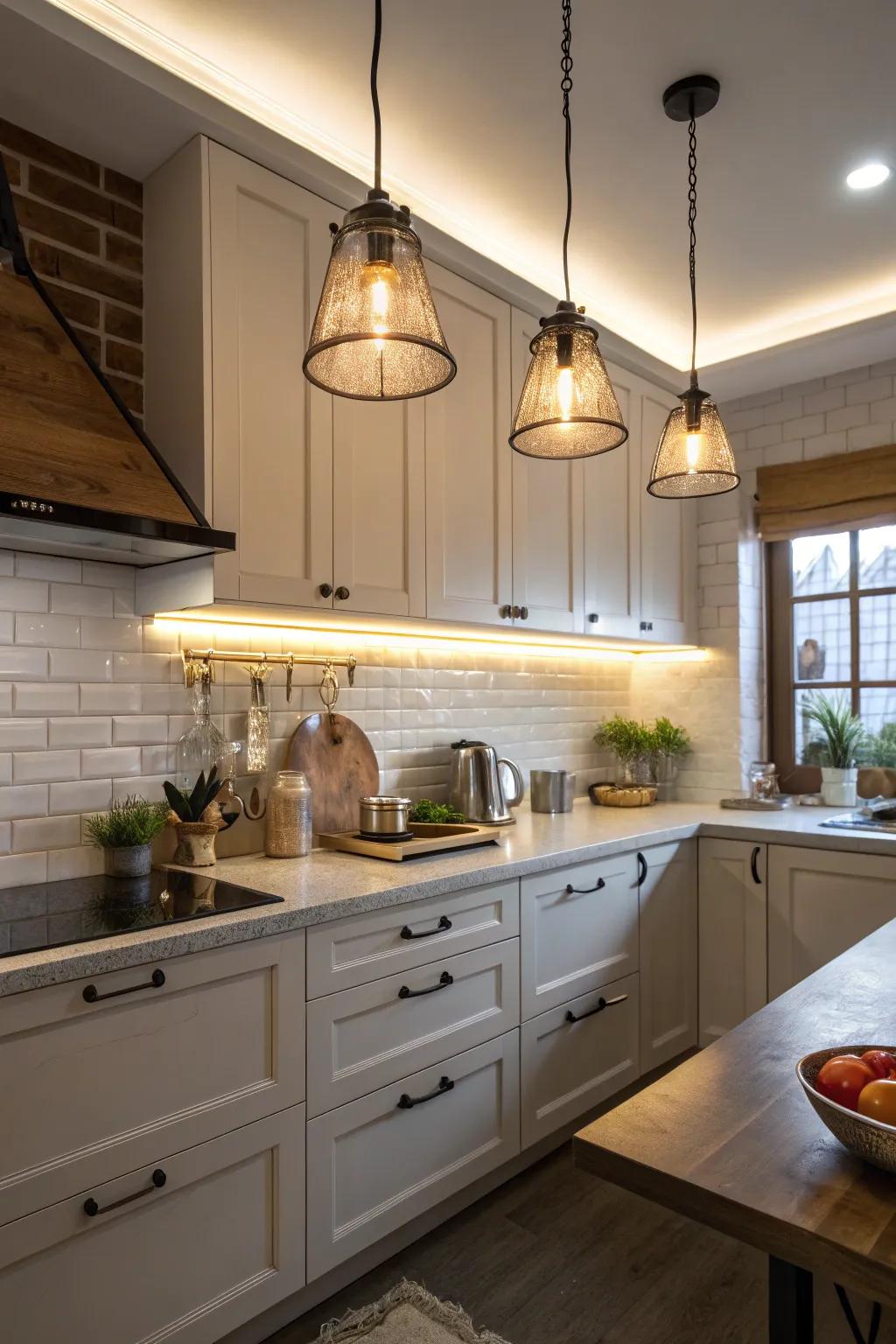 Planned lighting can turn kitchen corners into bright, inviting spaces.