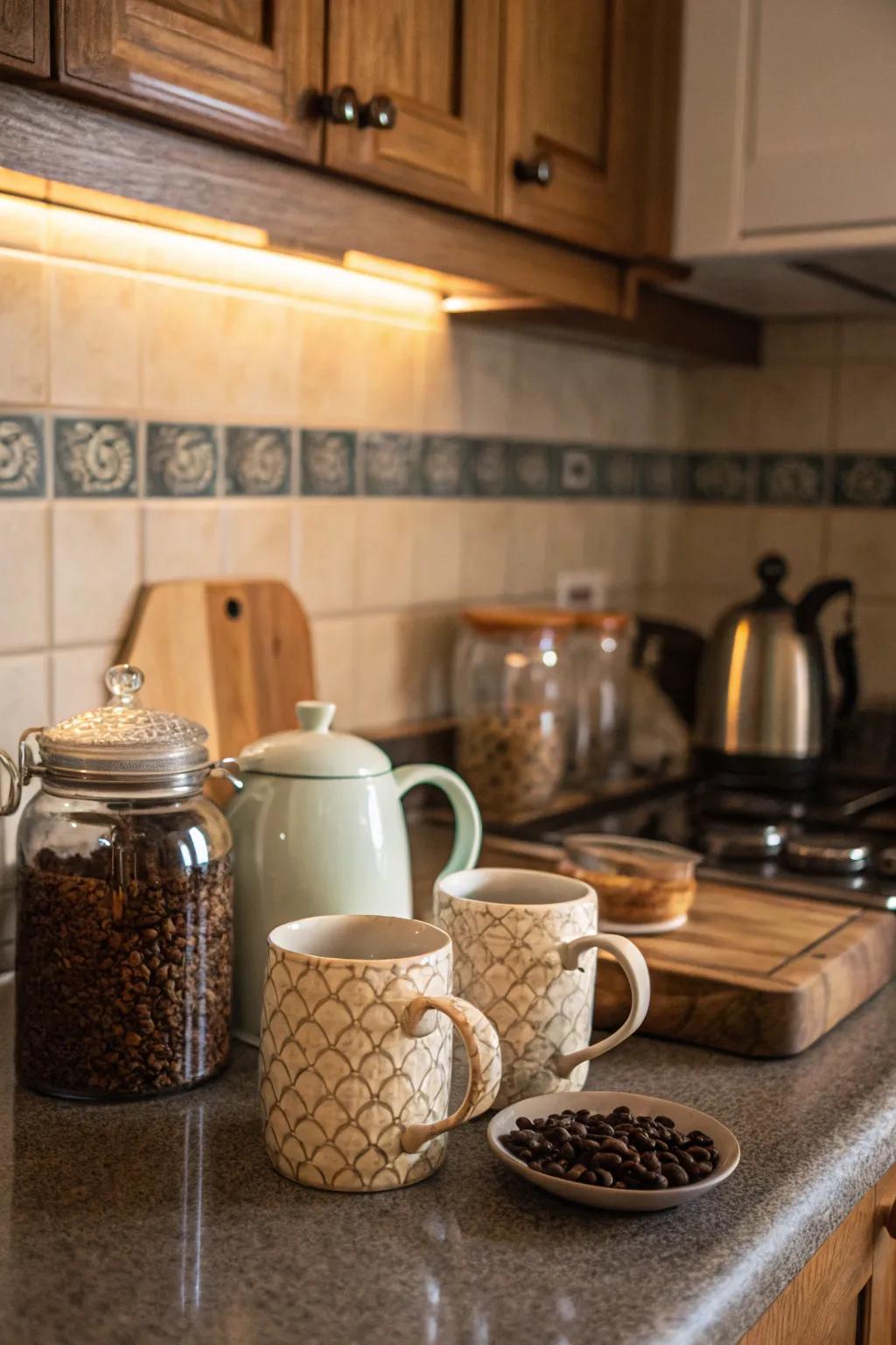 A special corner for coffee and tea lovers.