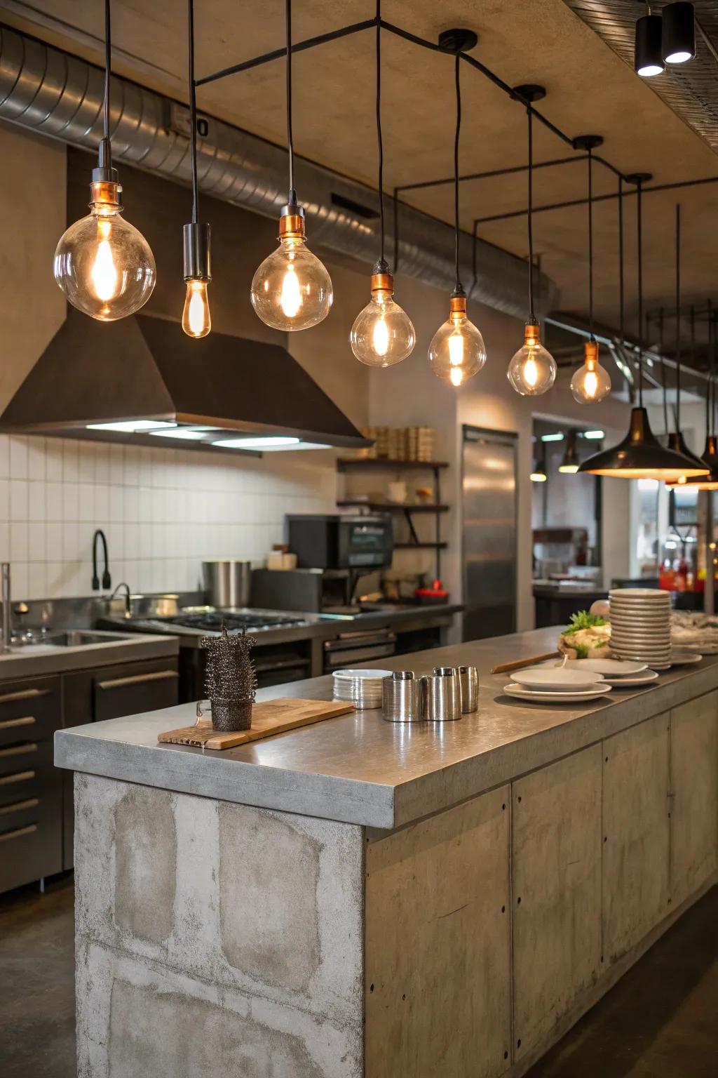 Urban pendants add an urban vibe.