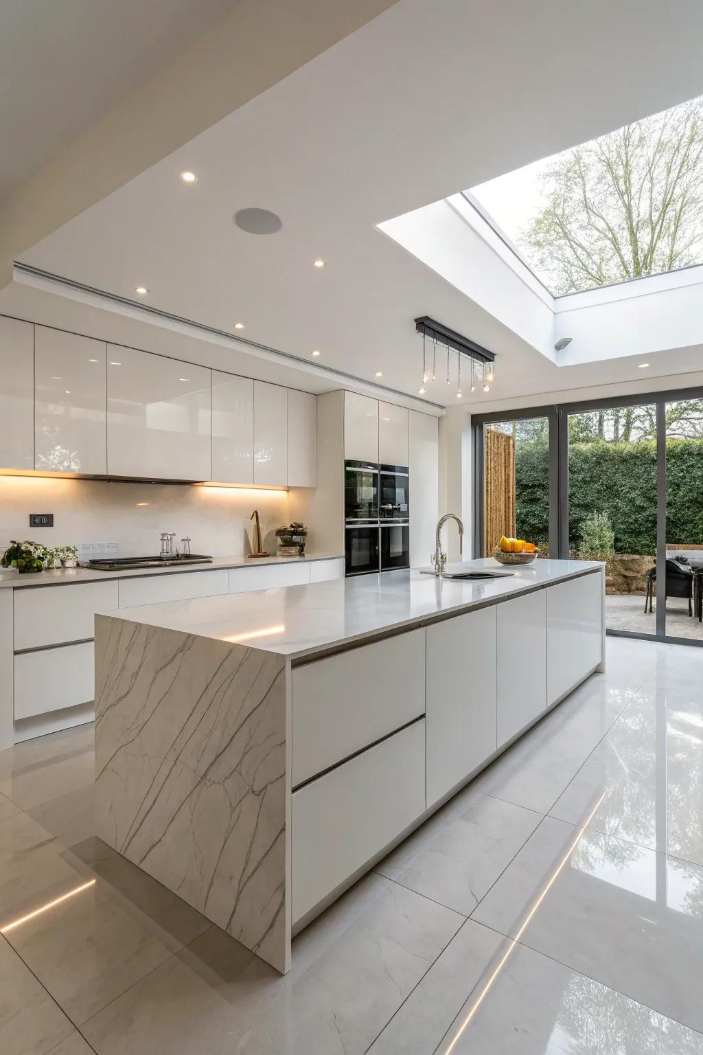 Porcelain countertops are a cutting-edge choice for any kitchen.