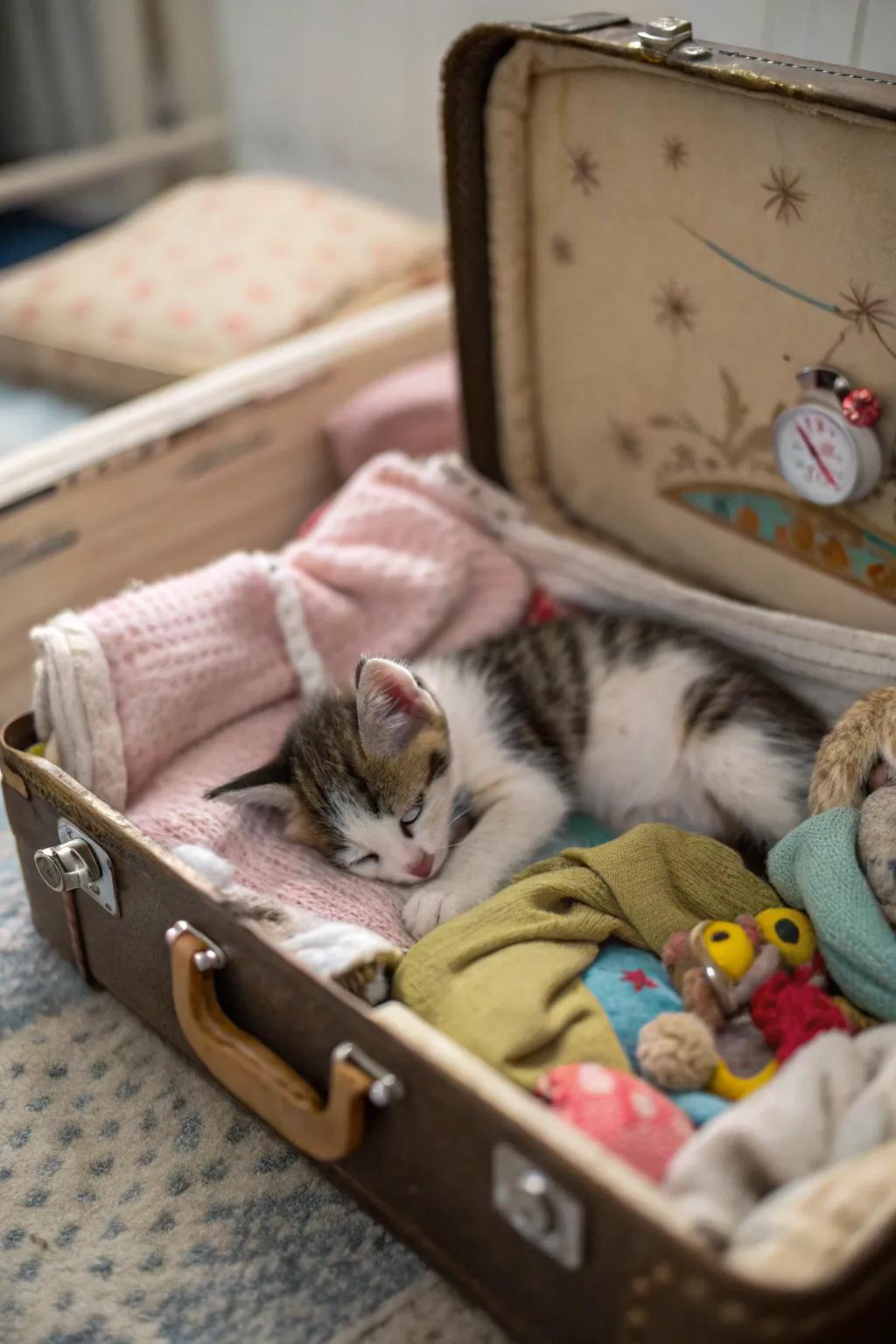 A nostalgic nook where kittens may curl up and dream of escapades.