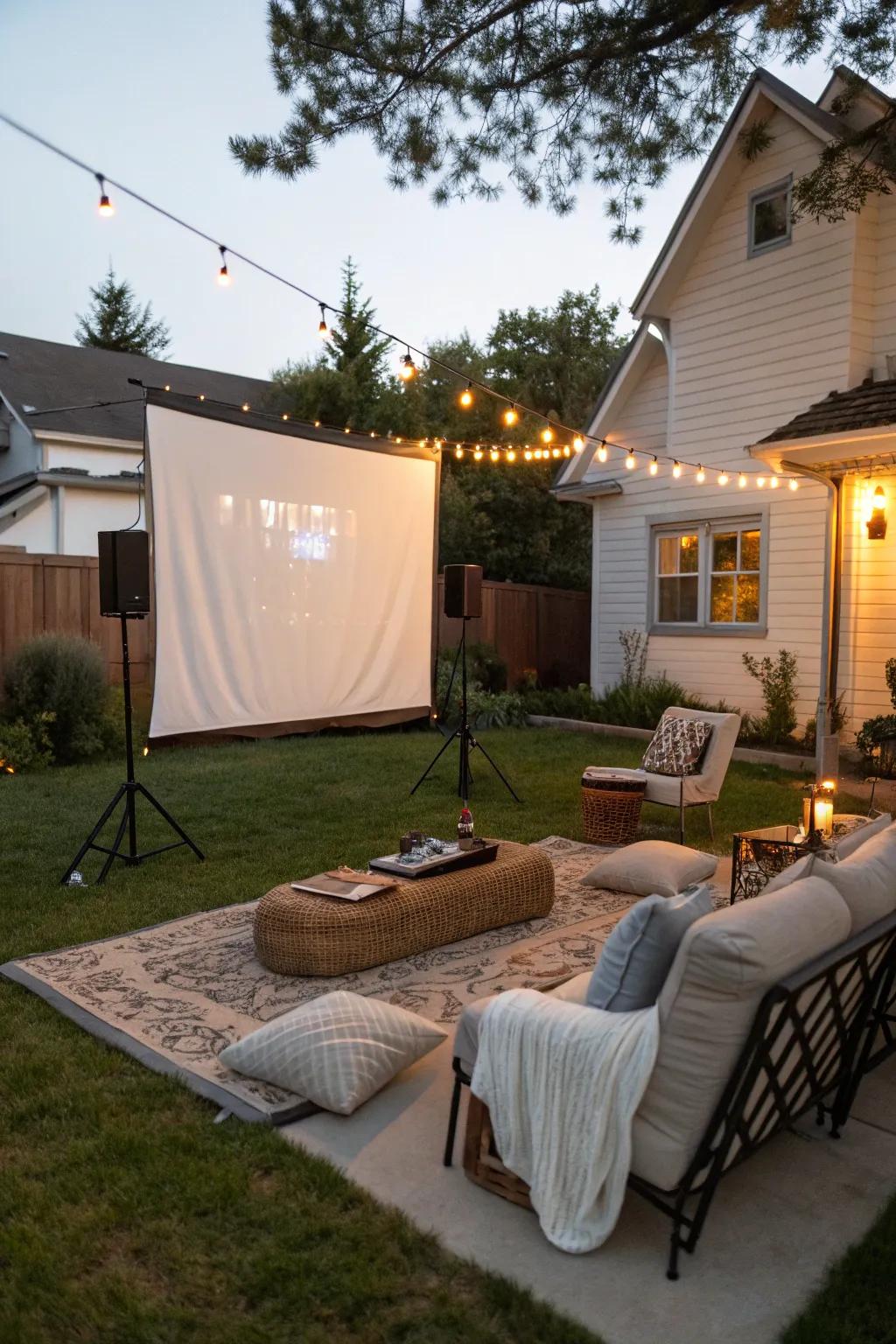 You can turn your backyard into a movie theater under the stars with an outdoor movie screen.
