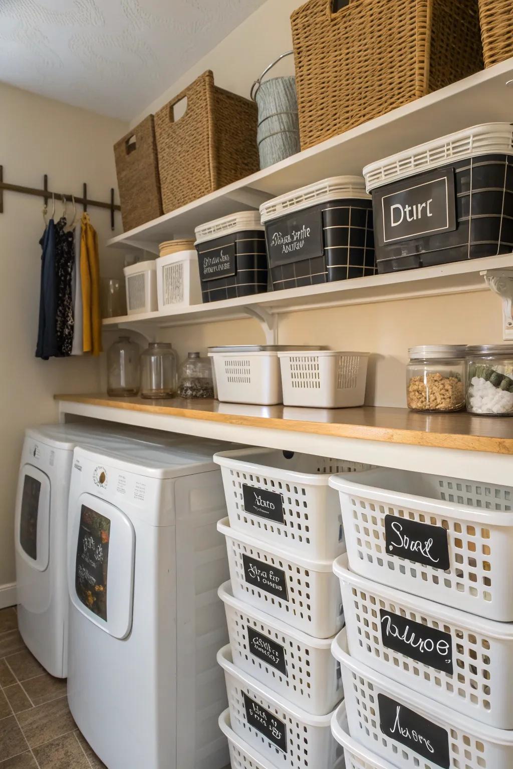 Keep your laundry area organized with stylish labels.