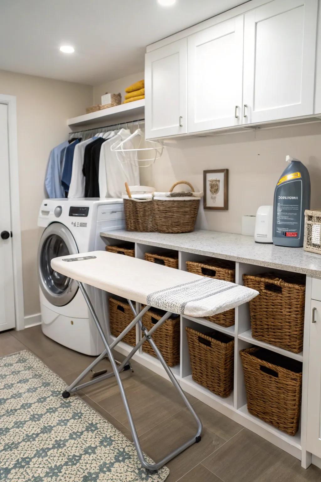 A built-in ironing center saves space and is super convenient.