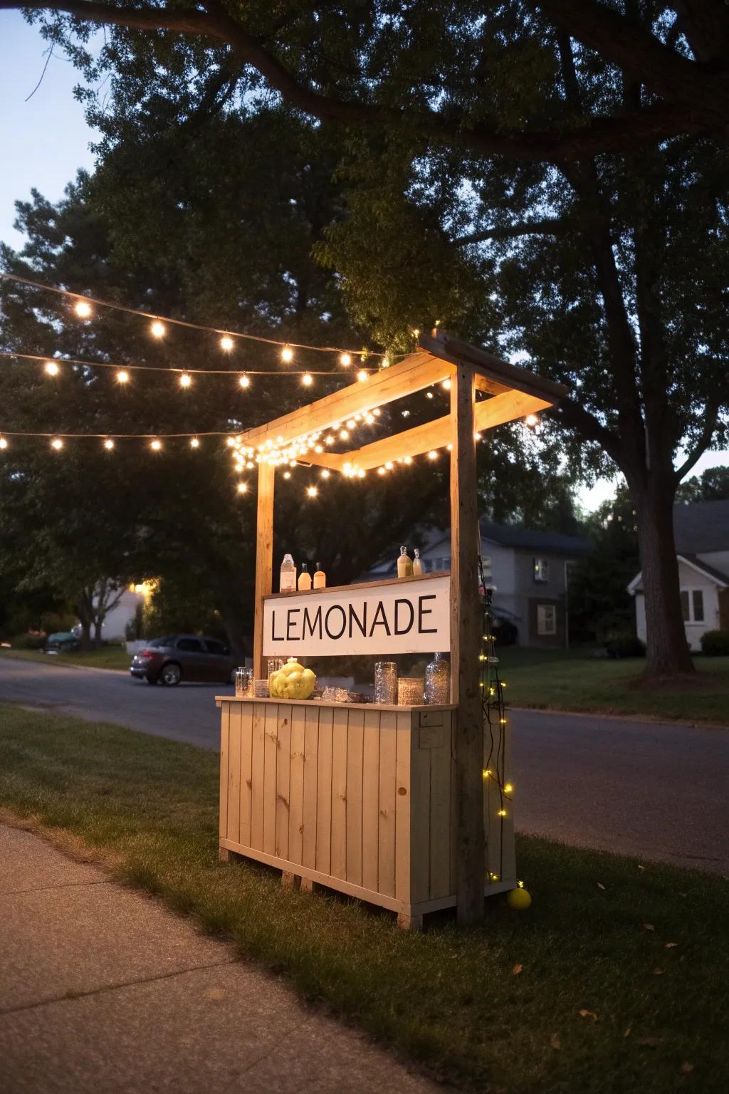 String lights add a magical touch to your soda booth.